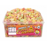Sweet Zone Mini Neon Worms Halal 1p X 600 Pieces